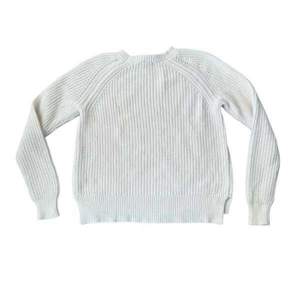 J. Crew Pointelle Sweater Wool Blend Cream White Medium - Picture 2 of 6